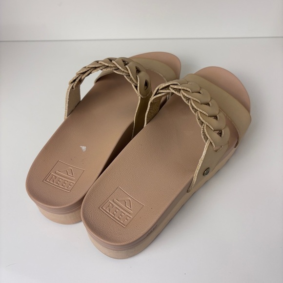 Reef Tan Woven Slip-On Platform Sandals - Picture 4 of 7